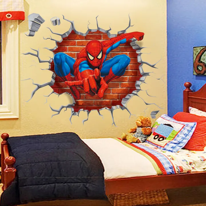Wall%20Sticker%20Cartoon%203D%20Effect%20Spiderman%20Decorative%20Wall%20Decal%20Home%20Decor%20Gifts%20for%20Kids%20Rooms%20-%20Image%204