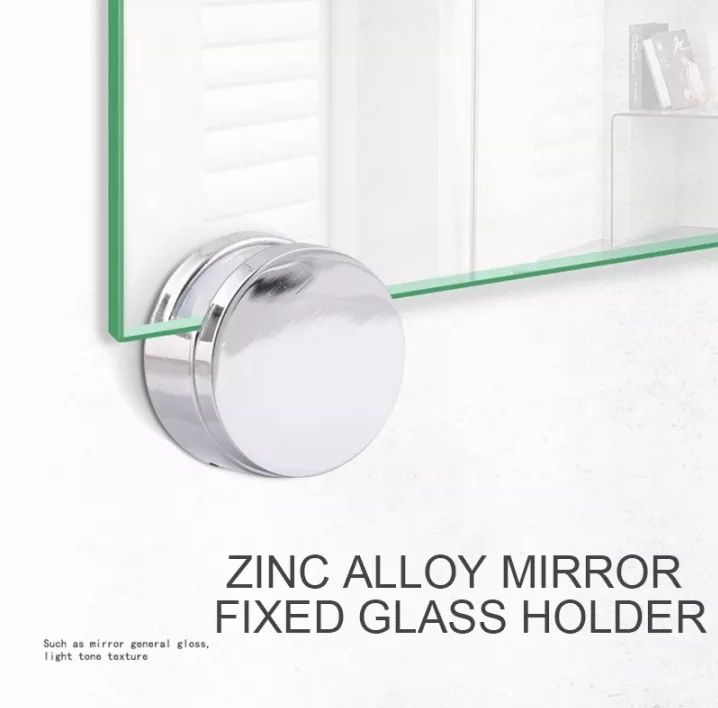 4PCS Zinc Alloy Mirror Clip Wall-Mount Bathroom Glass Clips Mirrors Supporting Sheet Frameless Bracket With Nails For 3-5mm Thick Mirror