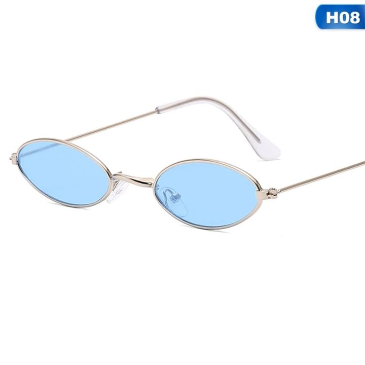 【Popular】【wenfangdianpu】Retro Black Round Sunglasses for Women Men Small Oval Alloy Frame Summer Style Uni Sun Glasses Female Male Goggle