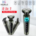 HEGRUS 3 in 1 Men's Electric Shavers Machine 3 in 1 Beard Razors 3D Floating 3 Blades Nose Hair Trimmer Clipper Rechargeable for Men's Face USB Charging Waterproof Razor For Men. 