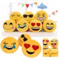 SF 20cm Random 1PC Soft Emoji Yellow Round Cushion Emoticon Stuffed Plush Toy Pillow Birthyday Gift #431859. 