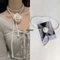 Linman Elegant Classic Women Girls Fashion Pearl LPortable ong Necklace Fashion Sweater Chains Luolong. 