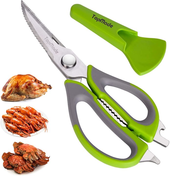 Purpose Stainless Steel Sharp Utility Food Scissor Wh Magnetic Sheath ...