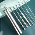 Metal Ear Cleaning Spoon Set - Professional 6 Piece Kit for Ear Hygiene and Care. 