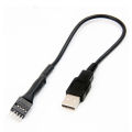 9Pin Male to External USB A Male PC Mainboard Internal Data Extension Cable 20cm. 