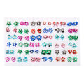 36 Pairs Random Mixed Glue Needle Earrings Set Acrylic Diamonds Flower Fruit Pearl Stud Earring. 