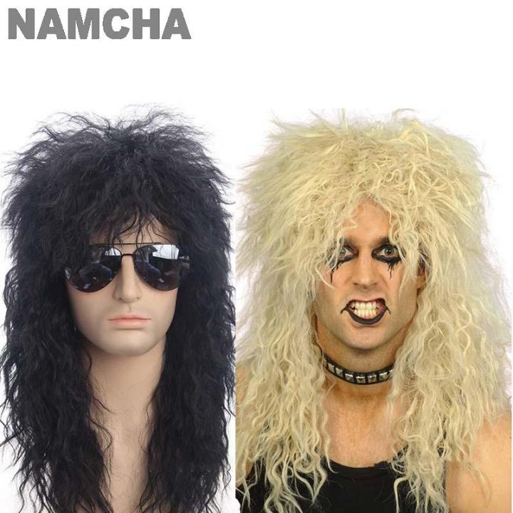 Funny Halloween 70s 80s Disco Rocker Cosplay Wig Men Women Long Curly ...