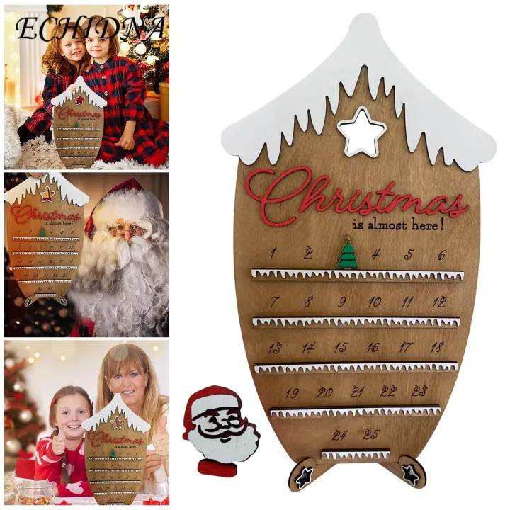 Xmas Advent Calendar Christmas Advent Calendar House 25 Days Countdown Wall Art Decoration Smooth Edge Burr-free Perfect for Southeast Asian Buyers Christmas Ornament