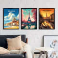 A4 Sized Poster Cities Towns Landscapes Wall Posters PVC Framed Wall Decors. 