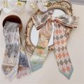 Flower Pattern Printing Hair Scarf Vintage Headband Soft Wrap Printing Hair Band Strap Chinese Style Satin Silk Printing Scarves Outdoor. 