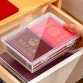 【HOT】 Book A4 Document Storage Box Transparent Data Sorting File Box Certificate Storage Box Desktop Office Test Paper Storage Rack. 