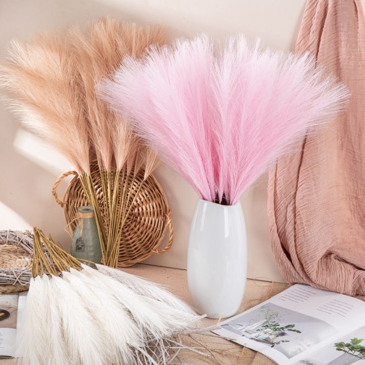 1/5/10PCS Fluffy Artificial Pampas Grass For Garden Boho Home Decor Aesthetic Simulation Plant Wedding Party Decoration