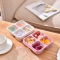 【WEJA】4 Compartments Snack Boxes Wheat Straw Meal Prep Reusable Food Storage Lunch Box for Adults & Kids. 