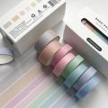 8pcs Solid Color Basic Decoration Tape Set Adhesive Tape Scrapbooking Sticker Label Japanese Masking Stationery. 