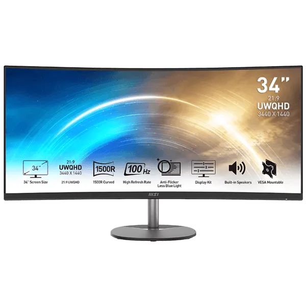 MSI 34` Inch MP341CQ CURVED UWQHD Ultra Wide Gaming Monitor