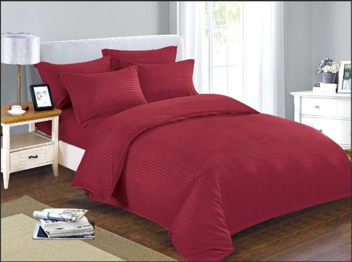 Egyptian%20Cotton%20Striped%20Bedsheets%20Maroon%20Colour%20-%20Image%203