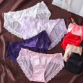2m 8Colors Breathable Women Seamless Underwear Fashion Lace Silk Cotton Lace briefs Female. 