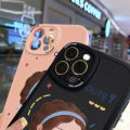 AMORVOR for OPPO A53 2020 A33 2020 Back Cover Beautiful Girl PU Leather Case Soft Silicone Edge Mobile Cover. 