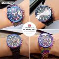 Anedshaop MINI FOCUS Motley Watches for Men Fashion Sport Chronograph Quartz Wristwatch with Date Luminous Hands Stainless Steel Strap Man Affordable. 