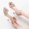 Stiletto Heels Women2023New French Style Teenage High Heels Sandals with Strap Fairy Style Wanwan Style Shoes Gentle. 