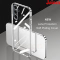 Transparent Phone Case For Samsung Galaxy A55 A35 A25 A15 A14 A24 A34 A54 A25 5G A05S A05 A52/A52S 5G A32 A72/ A53 5G/A33 A23 5G S24 Ultra S23 S22+ S21 Fe Ultra Phone Case Soft TPU Electroplating Clear Lens Protection Back Cover. 