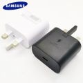 Samsung Galaxy A23 A33 A53 A52 A72 F23 S21 Charger UK Plug 25W Super Fast Charging Power Wall Adapter EP-TA800 USB Type C Cable. 