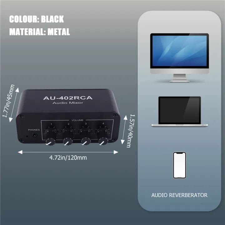 Multi-Source%20RCA%20Mixer%20Stereo%20Audio%20Reverberator%204%20Input%202%20Output%20Audio%20Switch%20Switcher%20Driver%20Headphone%20Volume%20Control%20-%20Image%207