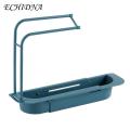 Expandable Sink Rack Expandable Telescopic Sink Storage Shelf Towel Rack Easy Install Kitchen Drain Rack with Ventilation Drainage Multifunctional Organizer for Homes Telescopic Sink Rack. 