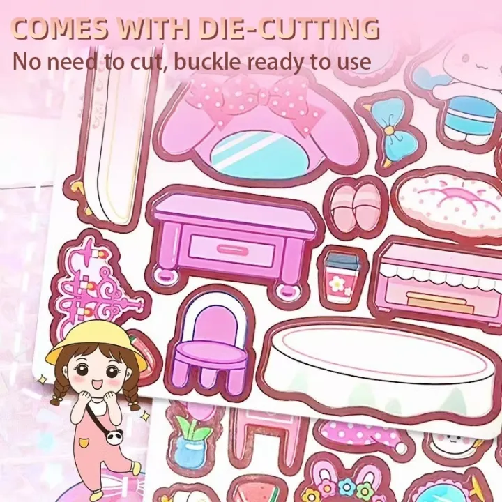 AIYIN%20Cartoon%20Magnetic%20Kuromi%20Paper%20Doll%20House%20Book%20Set%20Sanrio%20Quiet%20Book%20DressUp%20Book%20for%20Sanrio%20stickers%20-%20Image%203