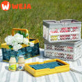Nordic wind contrast folding portable storage basket outdoor picnic portable storage basket home car storage basket. 