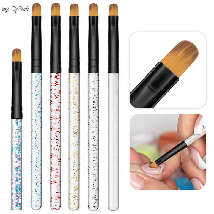 Myyeah Nail Art Acrylic Brush Solid Polish Painting UV Gel Extension Builder Brush Nail Drawing Pen DIY Manicure Tool