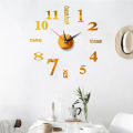 Creative 3D Mirror Wall Clock, Modern Wall Sticker Clock, Large Watch Silent Mirror Number Clock Home Office School Decorations. 