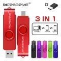 【128GB purple】 Multifunctional OTG 3 IN 1 type-c USB Flash Drive pendrive 128GB cle usb флэш-накопител stick GB Pen Drive for. 