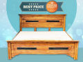 60x72 Wooden Teak Bed(Box Model). 