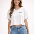 Liveit Ladies Perfect Crop T-Shirt - White. 