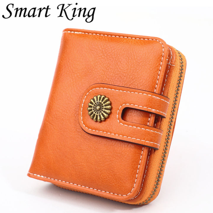 【BestGO】Smart King New Fashion Super Hot New Fashion Short Wallet Purse For Women Girls Pu Leather Korea Fashion Ladies Coin Bag Card Clip High Capacity Cute Wallets