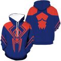 Spider Man 2099 Hoodie Miguel O'Hara Anime 3D Printing Cosplay Zipper Sweater Casual Outer Cartoon Men Clothing Sweater Top Gift. 