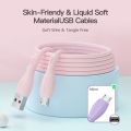 KUULAA Liquid Silicone Micro Cable USB Fast Charging For Samsung Xiaomi Huawei - 50cm. 
