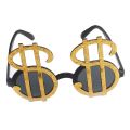 【HOT】 3Pcs/Set Shiny Golden Dollar Sign Money Pendant Necklace Glasses Ring Men’S Funny Pimp Gangster Rapper Fancy Costume Prop. 