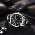 【Miga Plaza】 Men Watch Classic Style Leather Strap Watch Waterproof Quartz Leather Strap Boy Watch. 