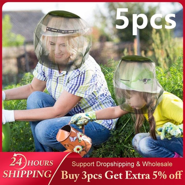 5pcs Outdoor Fishing Cap Anti Mosquito Net For Face Mosquito Insect ...