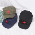 Uniis Classic Red Star Army Hat Adjustable Cotton Sun Hats Casual Sports Plain Cap Outdoor Casual Caps Flat Top Hats. 