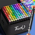 100pcs 80pcs 60 pcs 36pcs 24pcs 12pcs Touch Marker Pen Set Painting Pen Hand-painted Pen Color Watercolor Pen Set Box. 