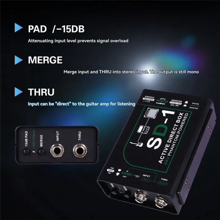 SD-1 Professional Guitar Active DI Box Mono Instrument Direct Box Sound ...
