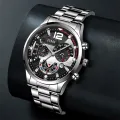 【Miga Plaza】Fashion Mens Watches Luxury Stainless Steel Quartz Wristwatch Calendar Luminous Clock Men Business Casual Watch Reloj Hombre. 