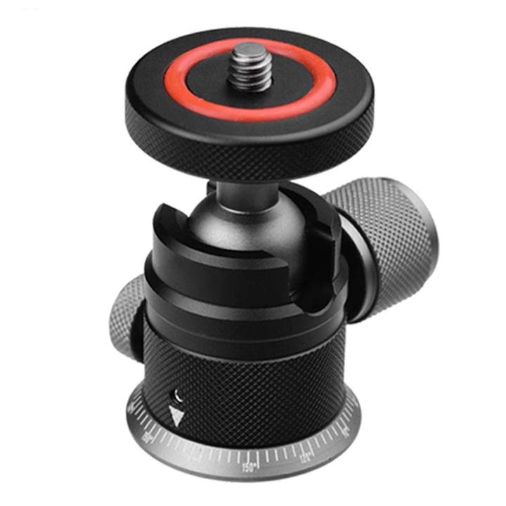 Mini Ball Head with 1/4" Screw 360° Pan Adapter for Monopod Light Stand DSLR