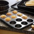 Muffin  tray  Baking pan Cup Cake Baking Tray  12 Cup Muffin Tin, Carbon Steel Muffin Tray Cupcake Baking Tray for Muffins, Cupcakes and Pudding Baking, Black. 