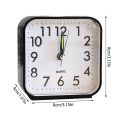 Square Simple Alarm Clock Battery Powered Time Clock Ornament for Home Bedroom Dormitory Party Background. 