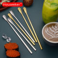 Houseeker Stainless Steel Spoon Long Handle Mixing Stirring Iced Tea Honey Spoon Coffee Bar Tableware Kitchen Supplies. 