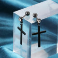 Qingwen Titanium steel Cross Earrings for men set ear piercing Stainless steel earrings cool hypoallergenic iareng for men kpop round airing hikaw for boys 925 silver earings for men on sale. 